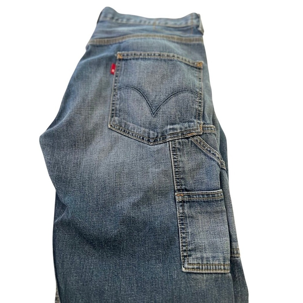 Levis Straight Carpenter Jeans Mens Medium Wash Blue Utility Workwear VTG 2011